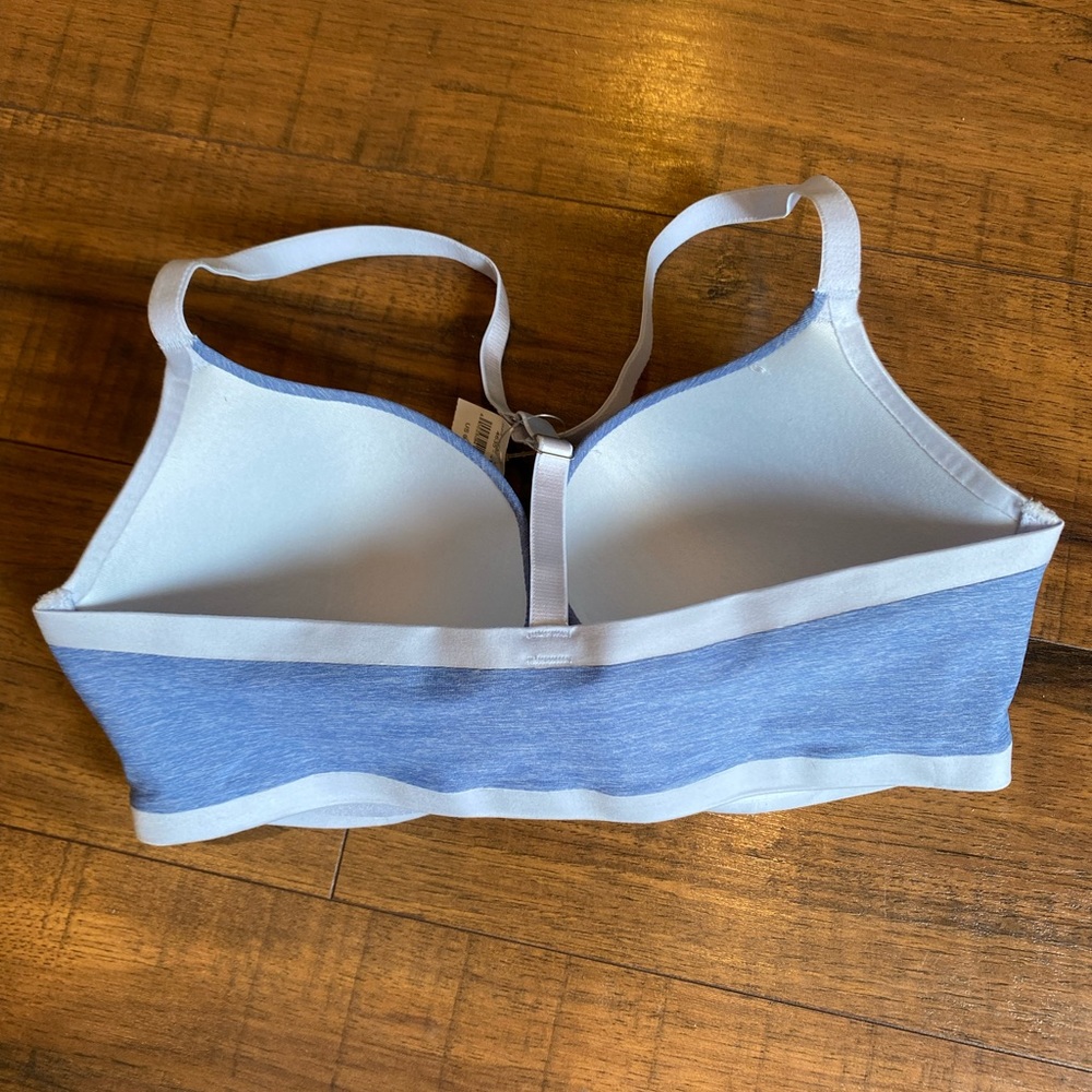 Aerie Size 34DPerky Push Up Demi BluePadded Underwire Bra Front Clasp Racerback - Picture 3 of 7
